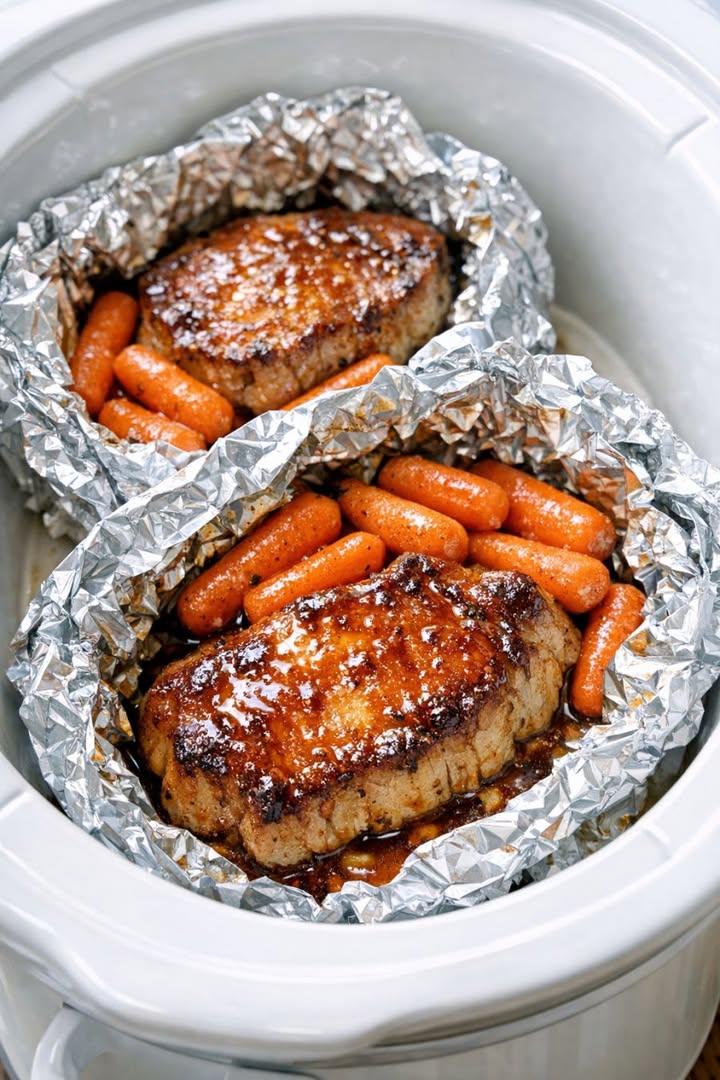 My neighbor brought this over for Easter and refused to share the trick until today. Just 4 ingredients wrapped tight for a sweet glaze that melts per