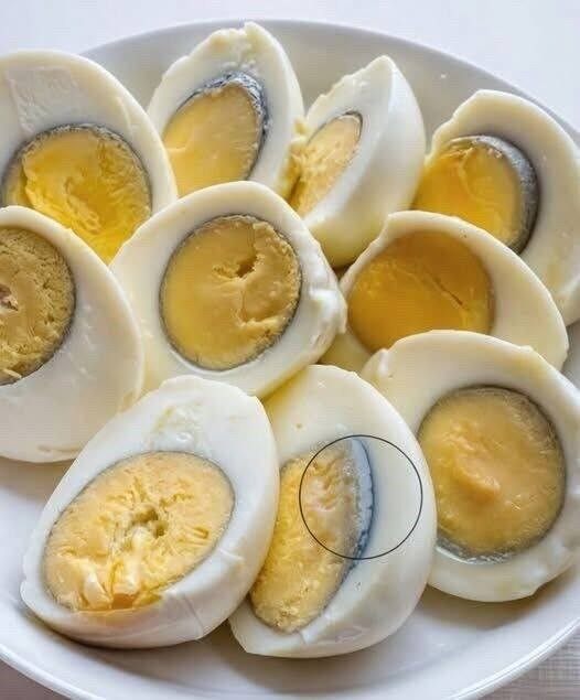 If your eggs have a green ring around the yolk, it means that..