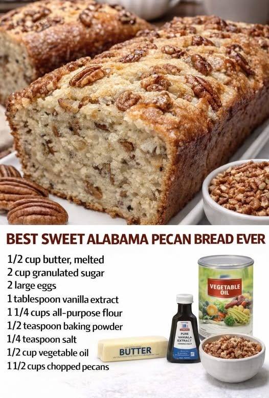 Sweet Alabama Pecan Bread – Moist Southern Dessert Loaf