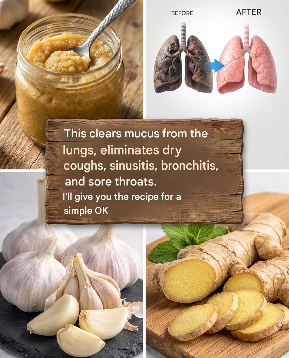 Garlic and ginger: a traditional duo to help clear the lungs, soothe a dry cough, and relieve a sore throat