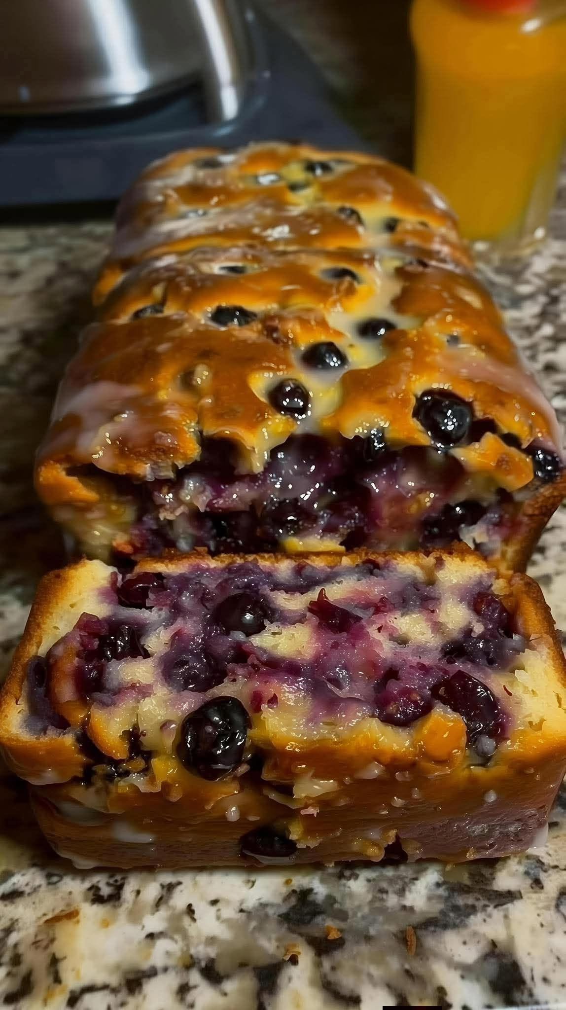 Glazed Blueberry Loaf Cake