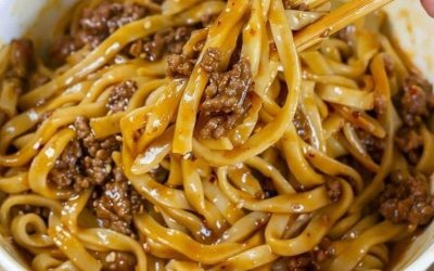 Mongolian Ground Beef Noodles Recipe