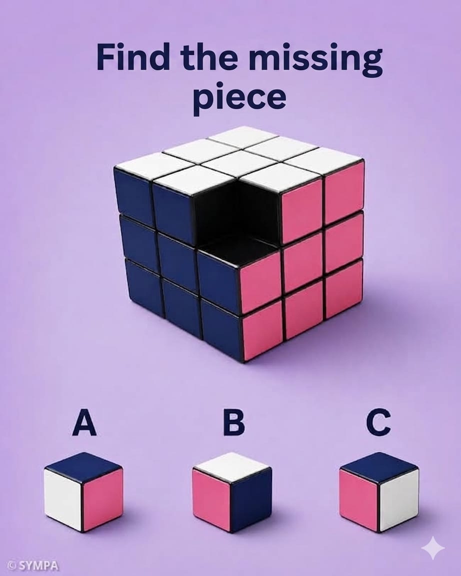 95% of people are wrong! Can you find the missing piece of the cube? See the link