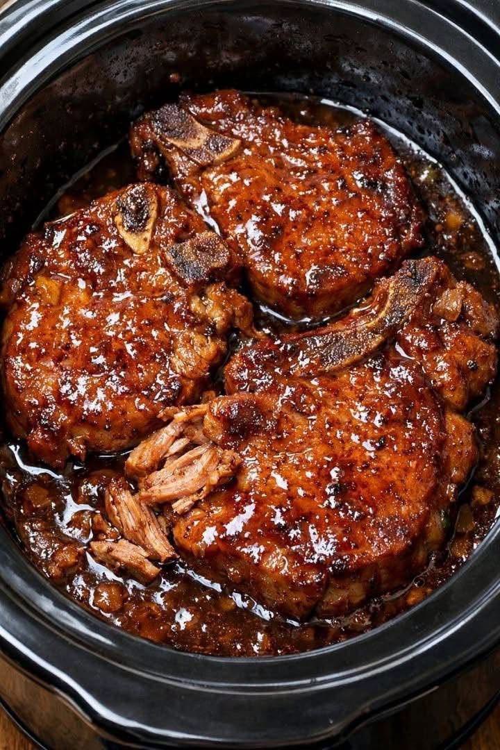 Easy 3-Ingredient Slow Cooker Beer Braised Pork Chops (Tender & Juicy Dinner)