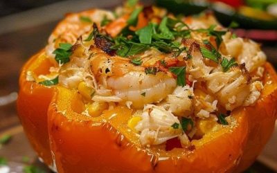 Crab and Shrimp Stuffed Bell Peppers Full recipe
