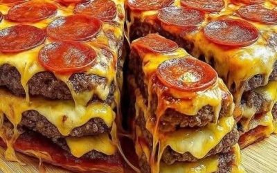The Ultimate Double Cheeseburger Pizza Stack