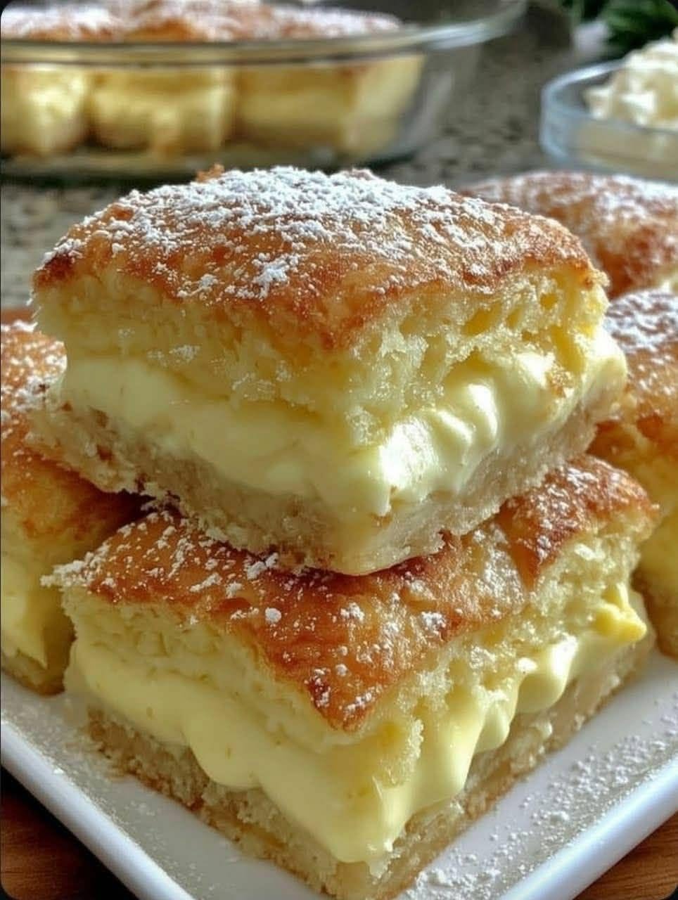 Creamy Vanilla Custard Squares